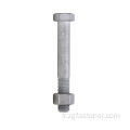 demi-thread Hex Bolts Hot Zinc plaqué en carbone Boulons en acier demi-filet